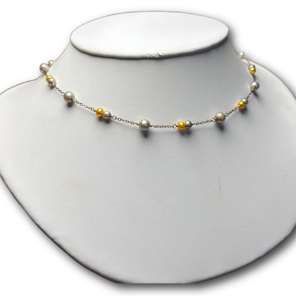 Delicate Pearl & Gold Choker